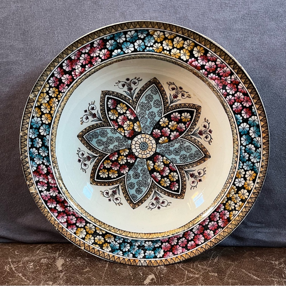 1881 Victorian Antique Primrose Floral Daisy‎ Copeland Plate **See Description**